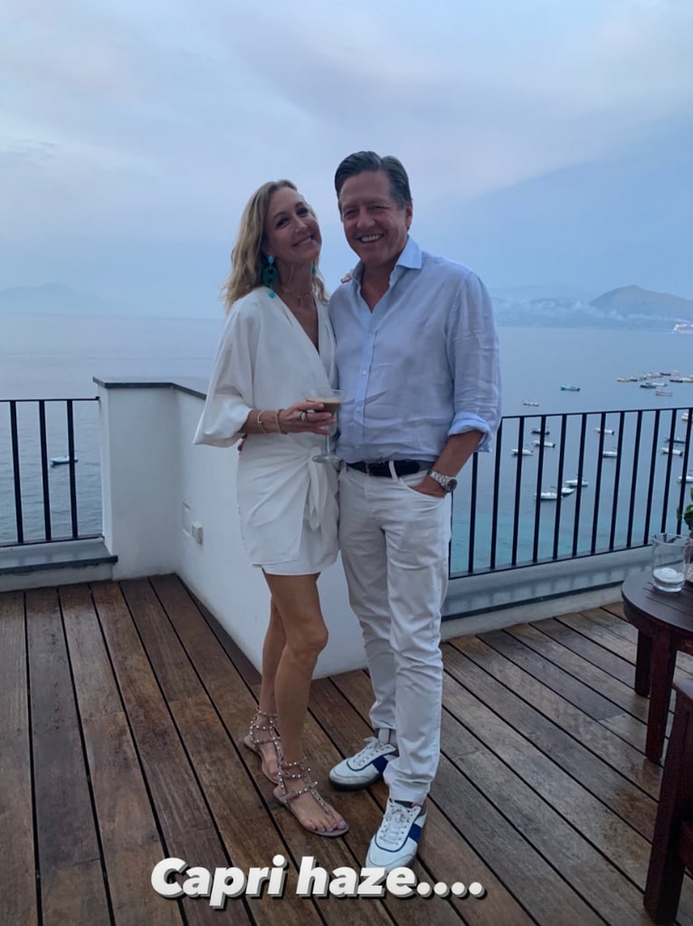 Photo posted by Lara Spencer on her Instagram Stories September 2023 alongside her husband Richard McVey during a trip to Capri, Italy