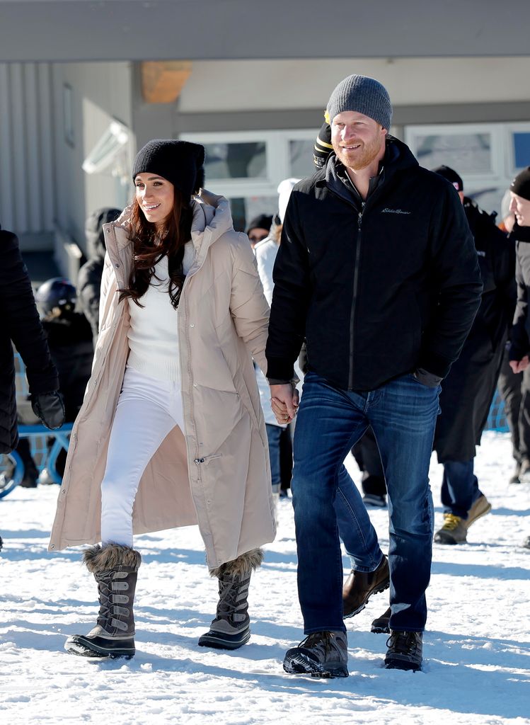 Meghan, Duchess of Sussex and Prince Harry, Duke of Sussex attend Invictus Games Vancouver Whistlers 2025's One Year To Go Winter Training Camp on February 14, 2024 in Whistler, British Columbia.