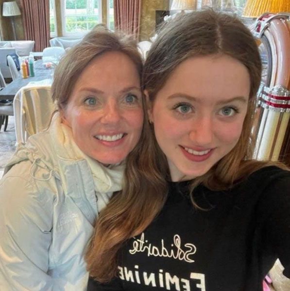 Geri Halliwell posing in a selfie with daughter Bluebell.