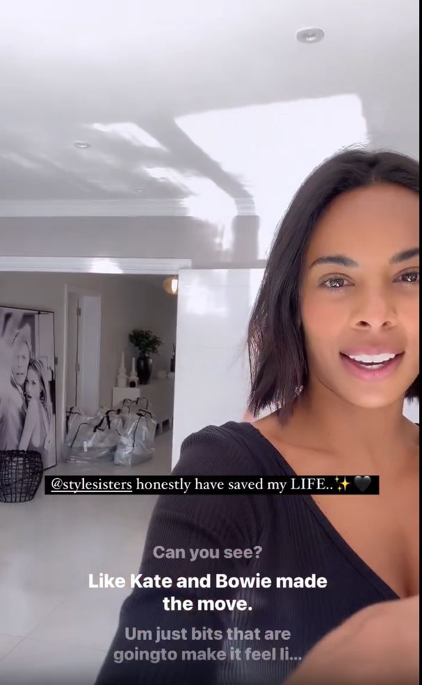 Rochelle Humes showing off her Bowie picture and candles
