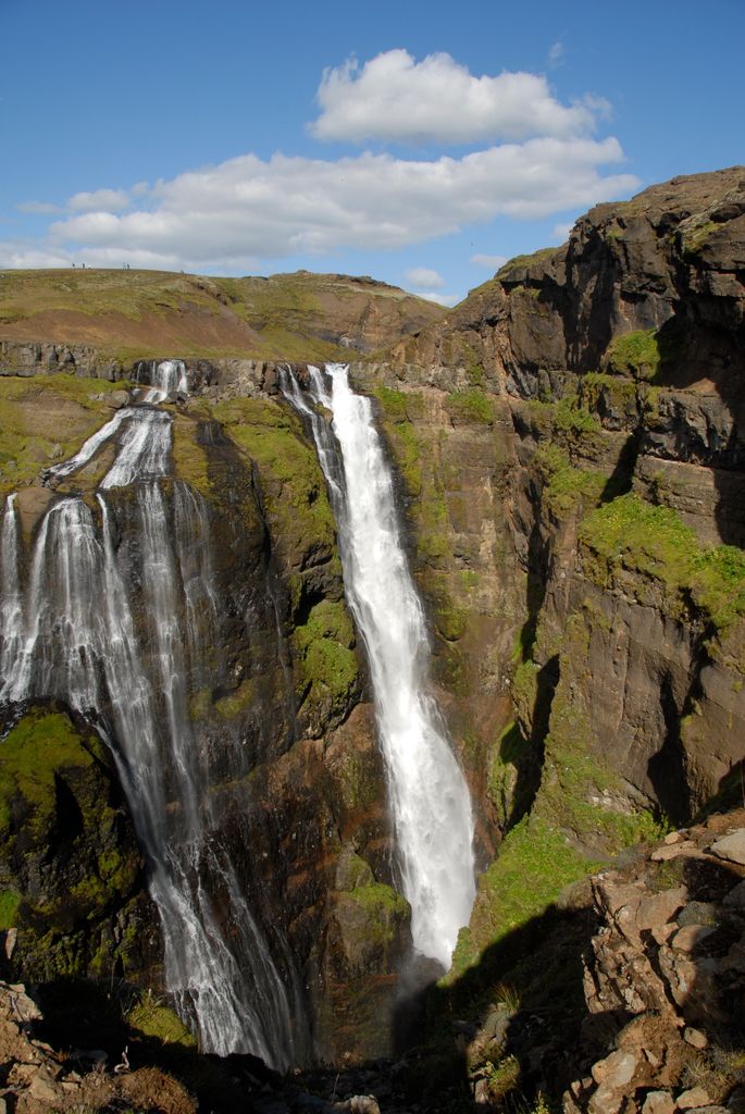 Glymur Waterfall in western Iceland is the second highest waterfall in the country, with a drop of 196 meters