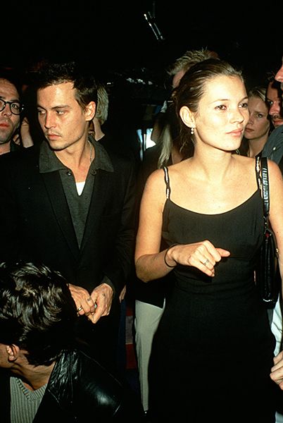 Kate Moss and Johnny Depp black outfits