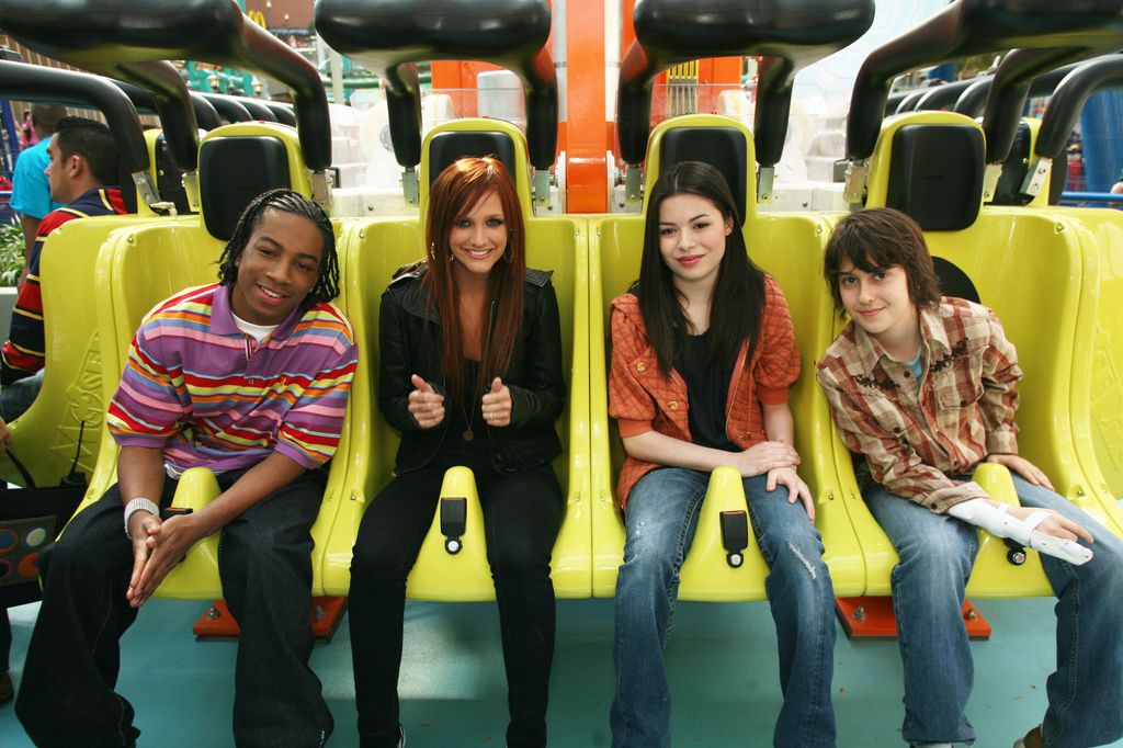 Miranda Cosgrove and Nat Wolff attend the grand opening of Nickelodeon Universe