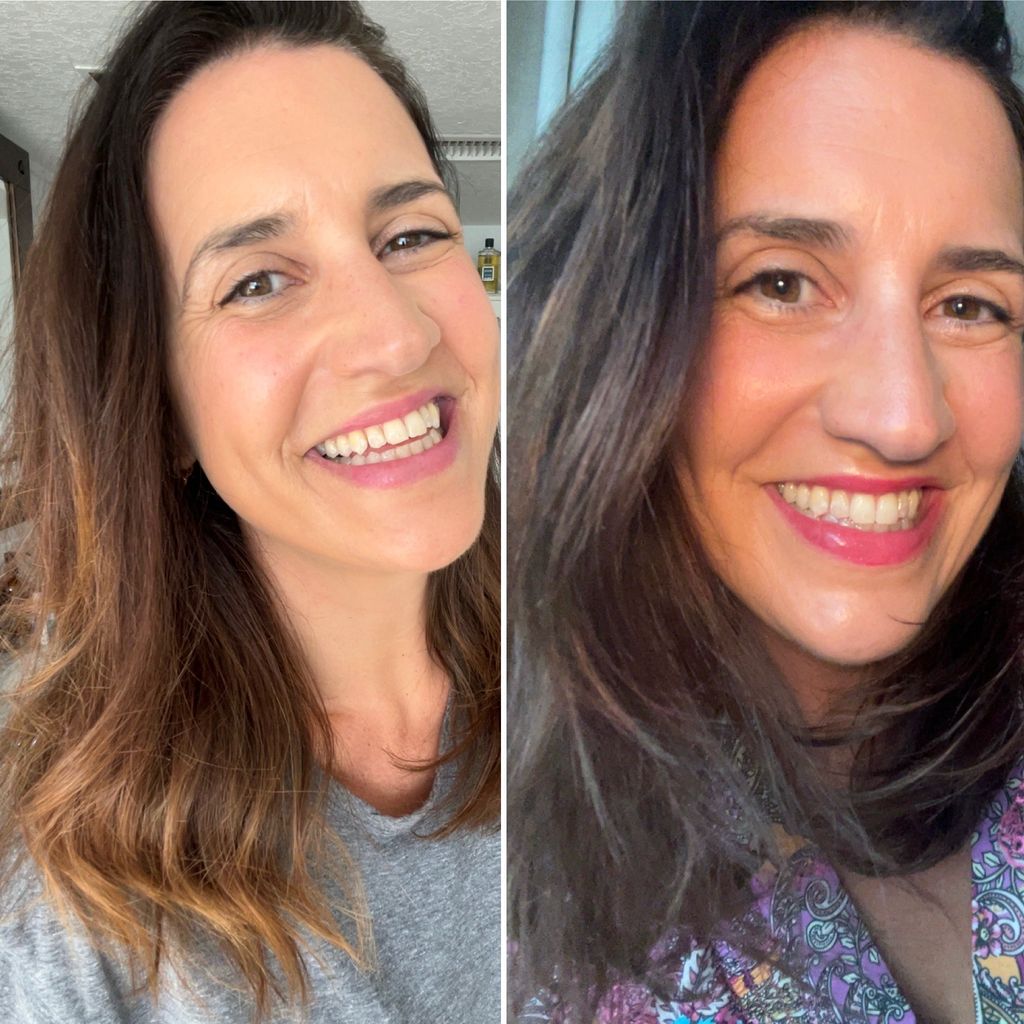 The image taken on the right is 3 months after Donna upgraded her haircare routine