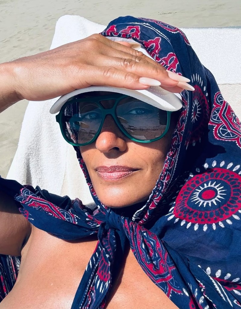 Photo shared by Tracee Ellis Ross on Instagram July 2025 of herself in a swimsuit during an Italian vacation