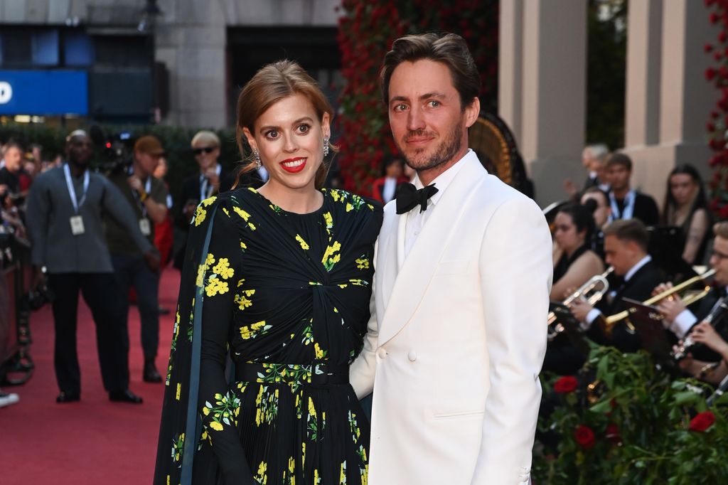 Princess Beatrice of York and husband Edoardo Mapelli Mozzi attend Vogue World: London 2023. The royal is wearing a floral dress 