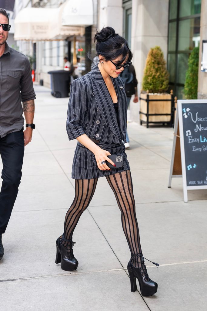 Jenna Ortega is seen in Midtown on August 18, 2024 in New York City. (Photo by Gotham/GC Images)