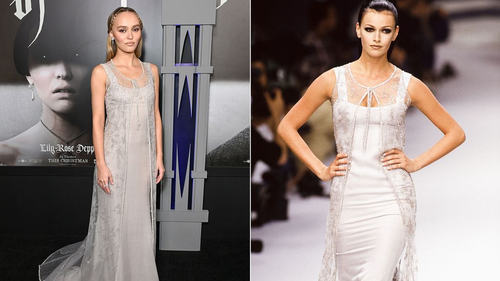 Lily-Rose Depp revived look 85 from Chanel’s fall 1995 couture collection.