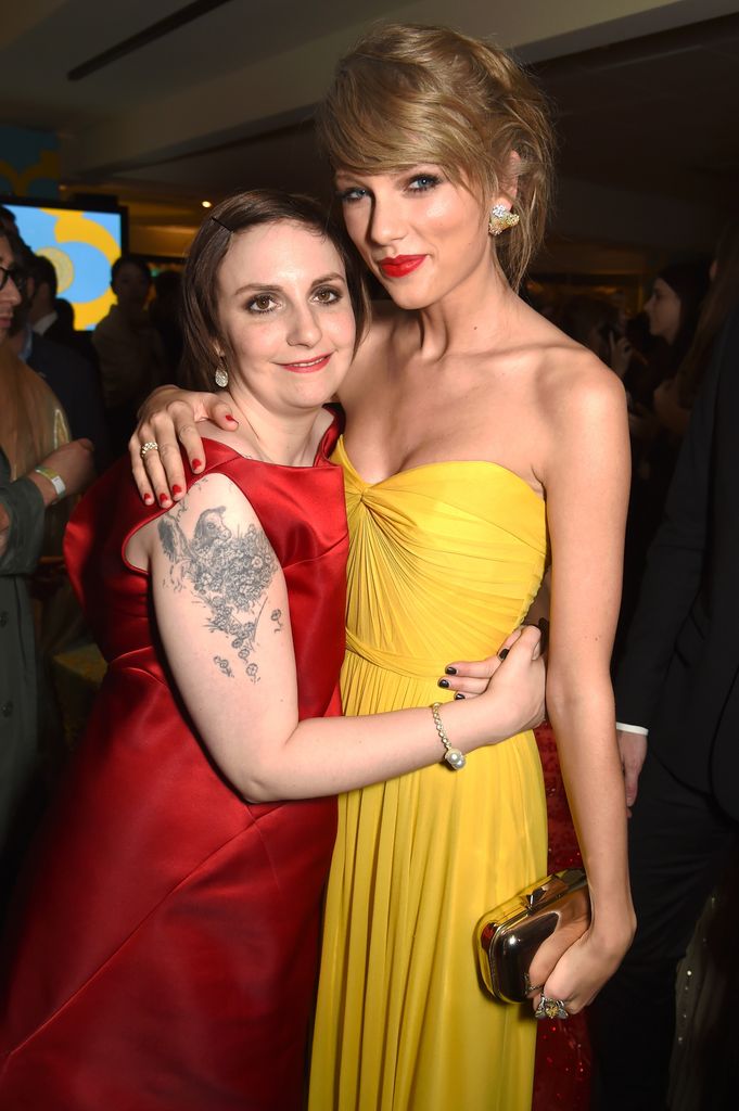 Lena Dunham and Taylor Swift at the Golden Globe Awards After Party