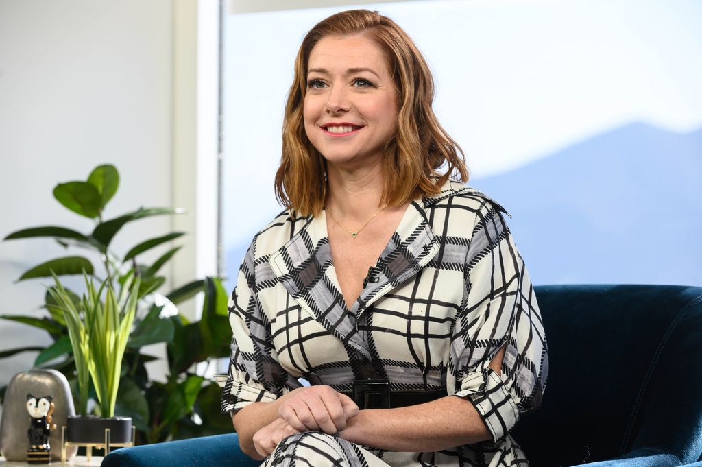 Alyson Hannigan promoting her movie, "Abducted: The Mary Stauffer Story" on Daily Pop