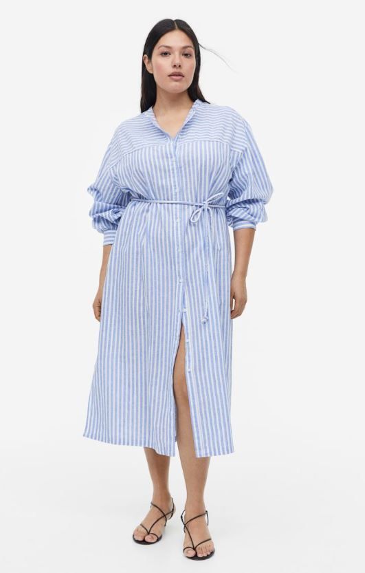 plus size striped shirt dress simplybe