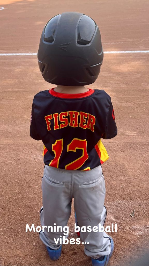 Carrie Underwood and Mike Fisher's son Jacob in the middle of a baseball game shared on Instagram