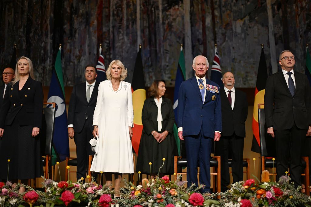 Queen Camilla and King Charles III attend the ceremonial welcome and Parliamentary reception at the Australian Parliament House