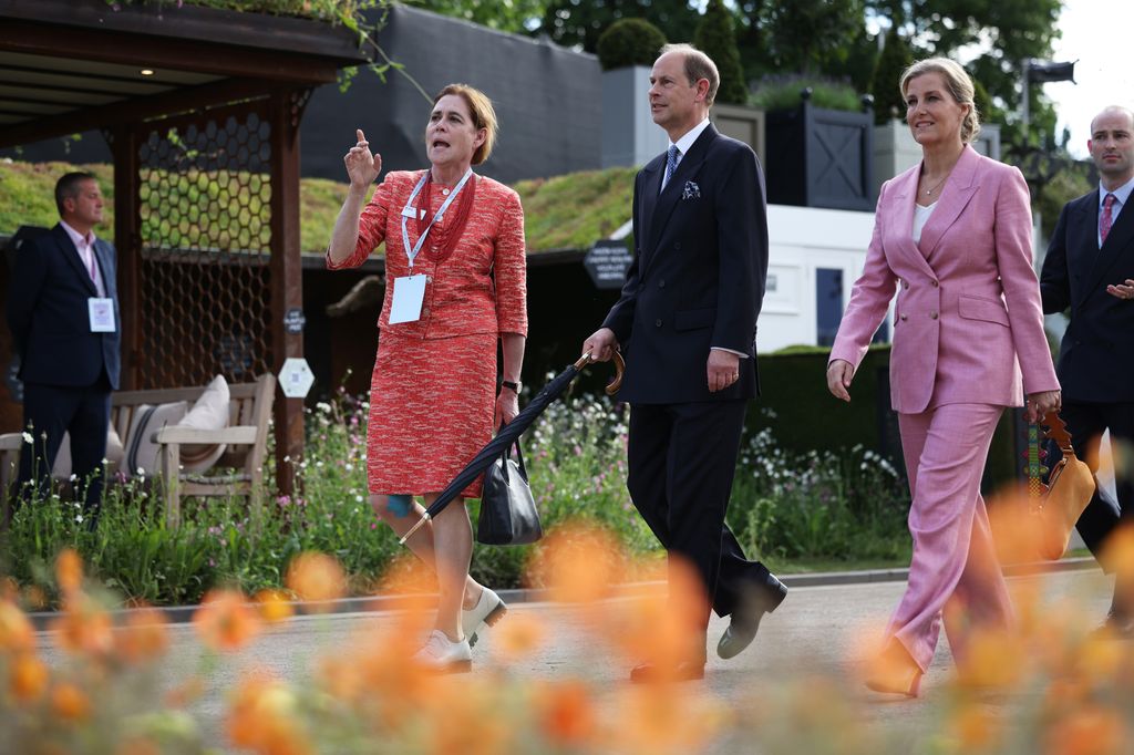 The royal's striking pink power suit is by Gabriela Hearst