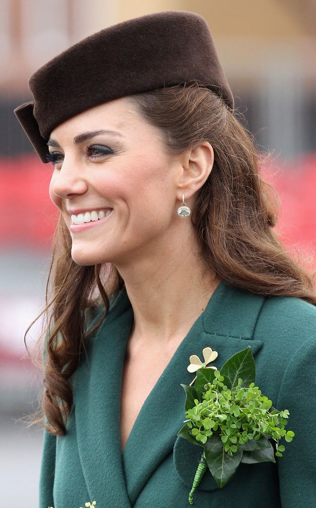 Kate Middleton at the Aldershot Barracks on St Patrick's Day in Aldershot on March 17, 2012. 