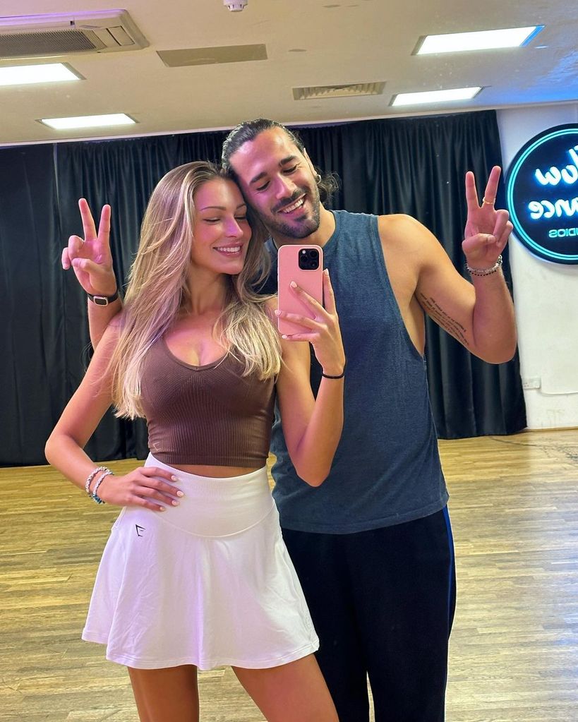 The pair are having fun on Strictly rehearsals