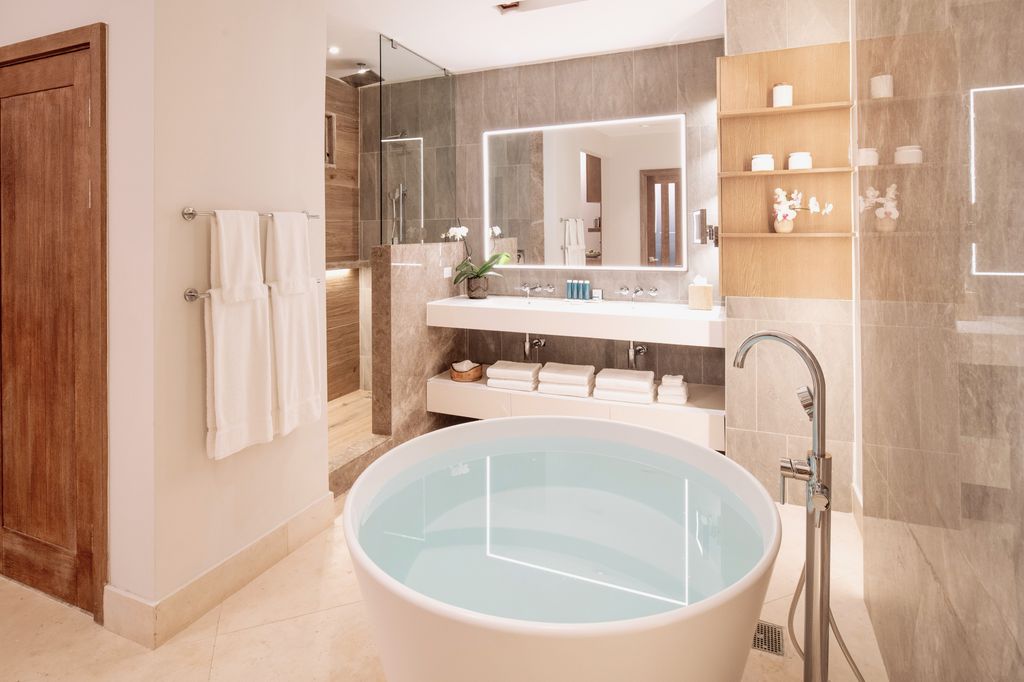 Bathroom at Sandals Dunn's River in Jamaica