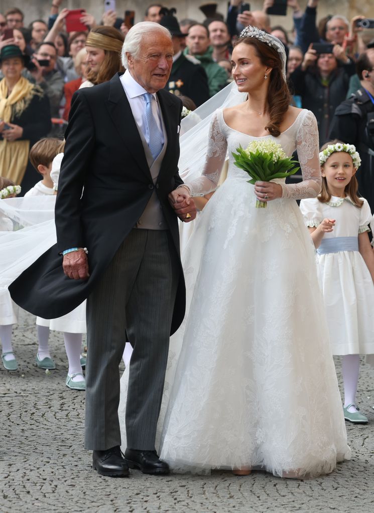 Sophie-Alexandra Evekink and her father Dorus Evekink on her wedding day