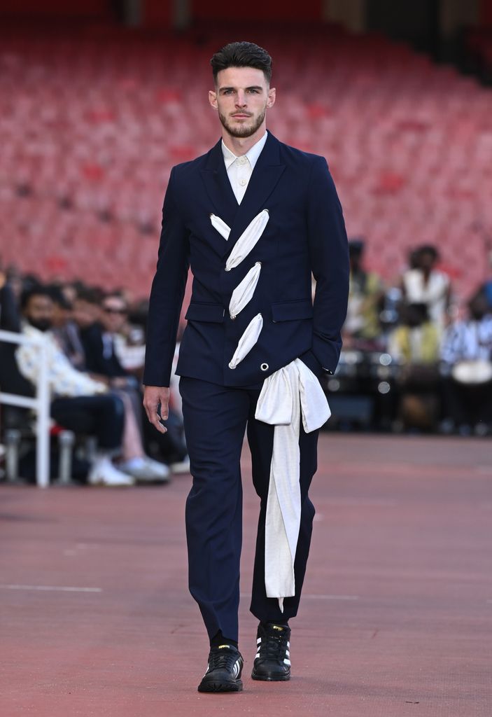 Declan Rice walks the runway at the Labrum London show during London Fashion Week in September 2024