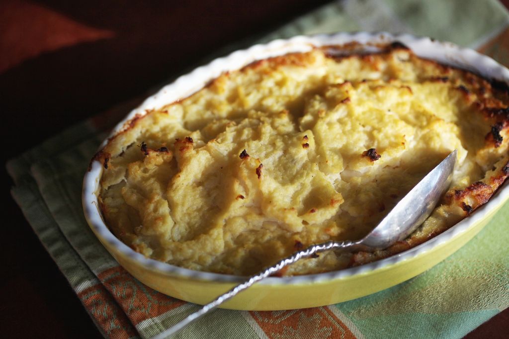 WATERTOWN - NOVEMBER 9: Mashed turnip casserole on Wednesday, Nov. 9 2011. (Photo by Wendy Maeda/The Boston Globe via Getty Images)