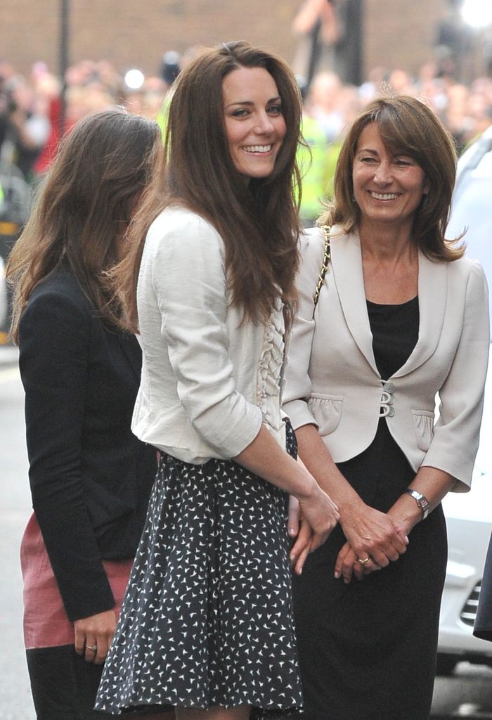 Kate, Pippa and Carole Middleton arriving at The Goring Hotel on the eve of the royal wedding