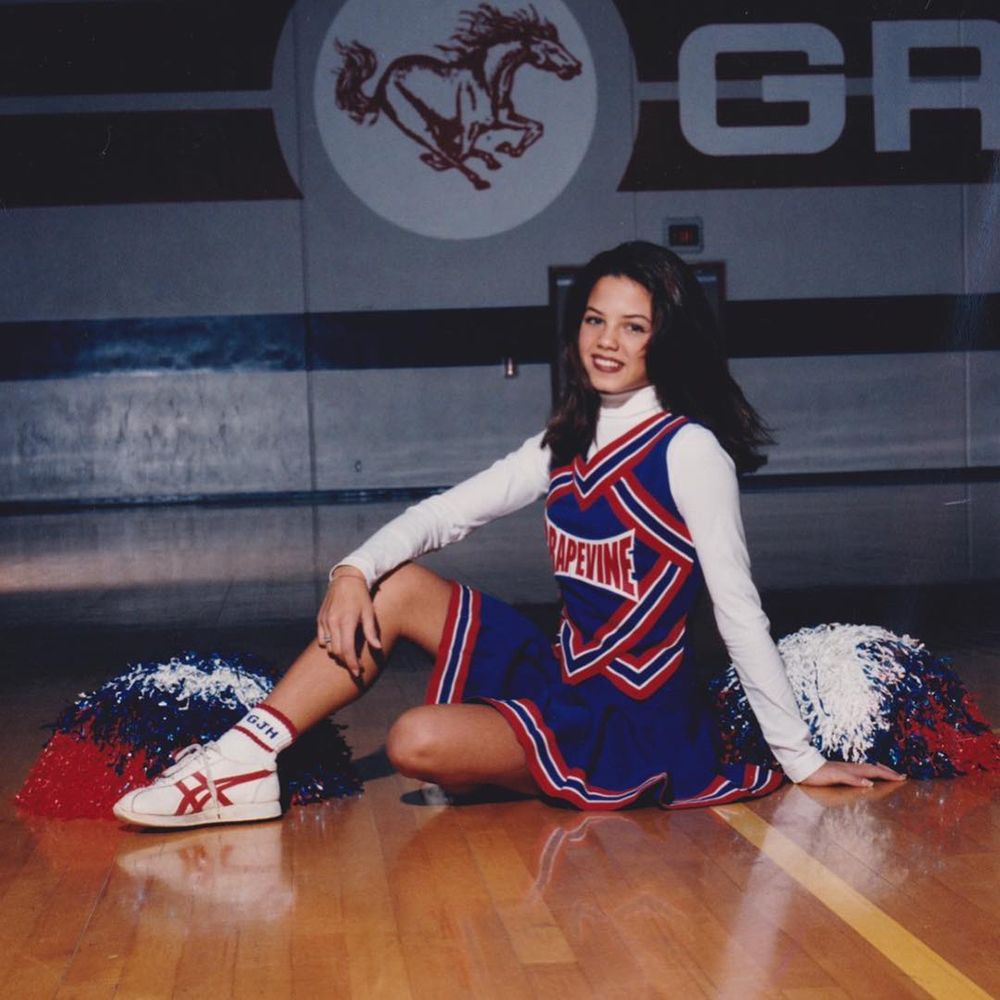 Jenna Dewan as a cheerleader in high school