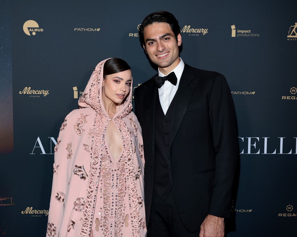 Sofia Carson and Matteo Bocelli attend the US premiere screening of "Andrea Bocelli 30: The Celebration" at Regal Essex Crossing and after party at Casa Cipriani hosted by Mercury Studios and Fathom Events on October 24, 2024 in New York City