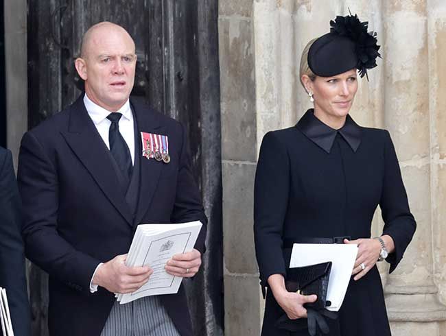 mike tindall zara funeral