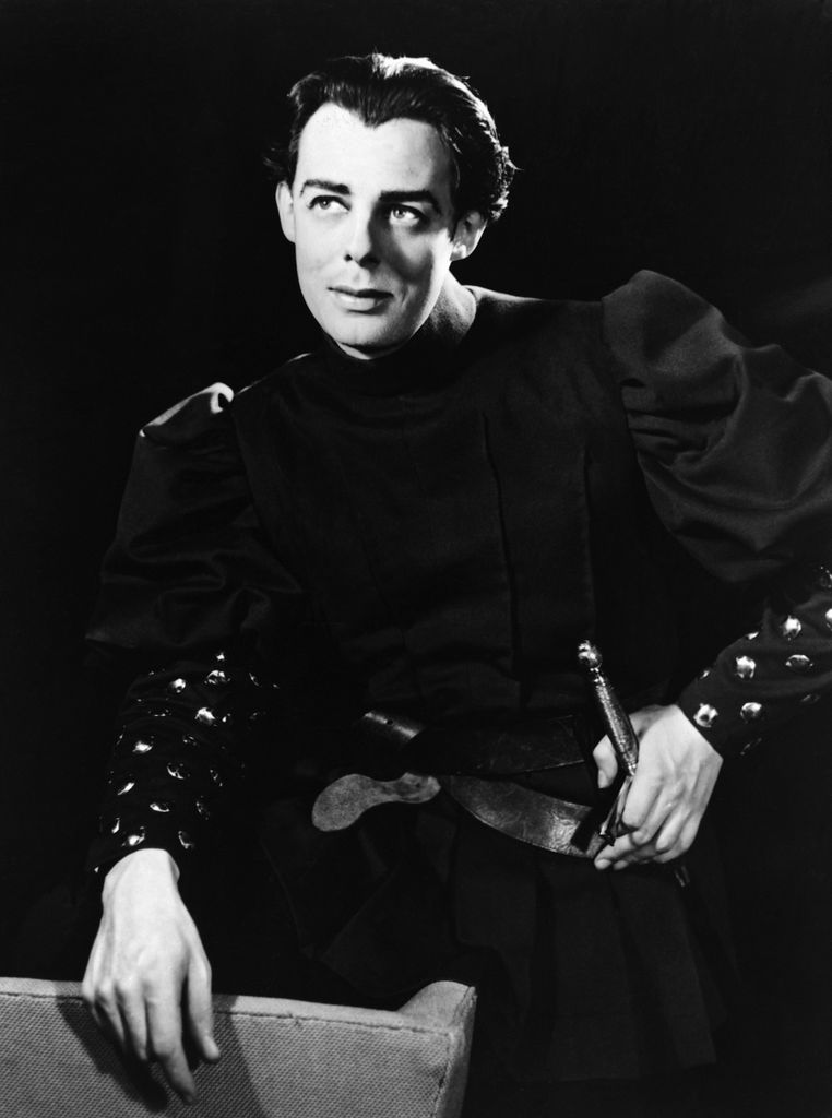 black and white photo of actor in character