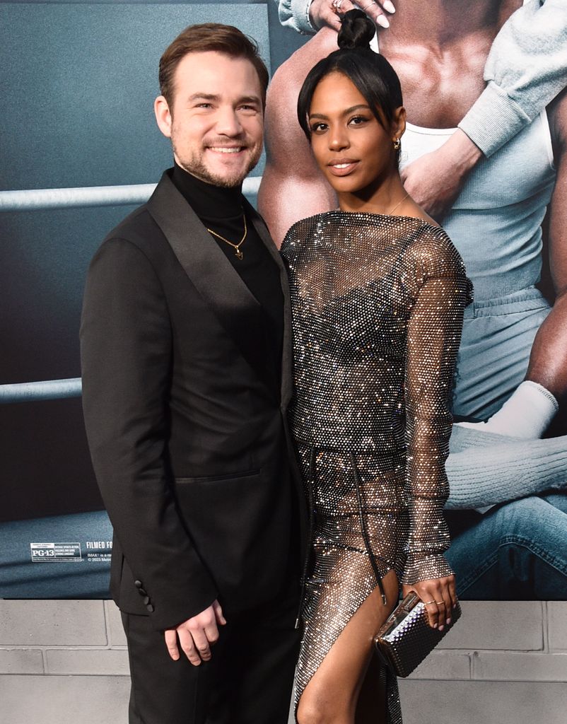 Daniel Durant and Britt Stewart attend the Los Angeles Premiere Of "CREED III" at TCL Chinese Theatre on February 27, 2023 in Hollywood, California.
