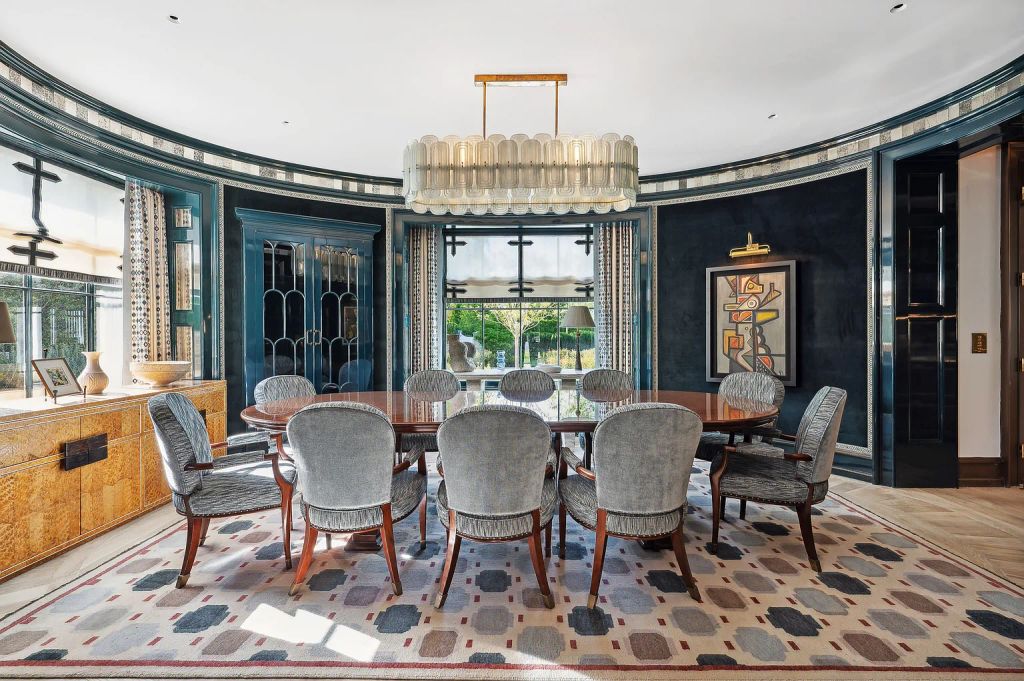 Formal dining room in Sylvester Stallone's Hamptons mansion