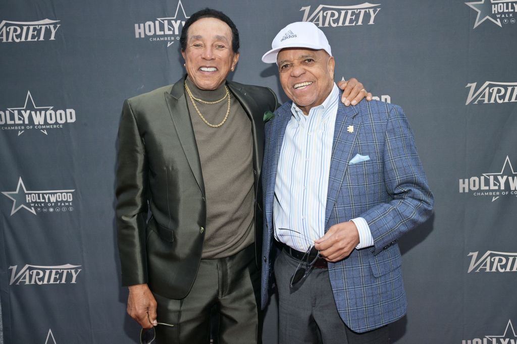 Smokey Robinson and Berry Gordy at the star ceremony where Martha Reeves is honored with a star on the Hollywood Walk of Fame on March 27, 2024 in Los Angeles, California. (Photo by Michael Buckner/Variety via Getty Images)