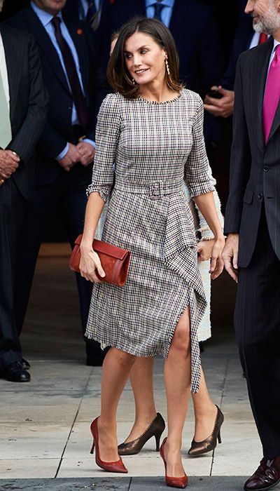 Queen Letizia of Spain stuns in winter tweed dress in Madrid | HELLO!