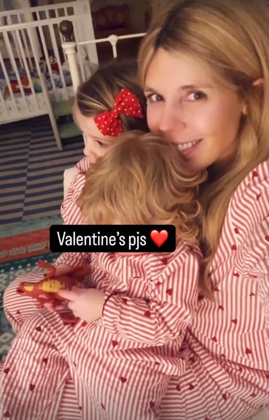 Carrie also had a pair of Valentine's pjs