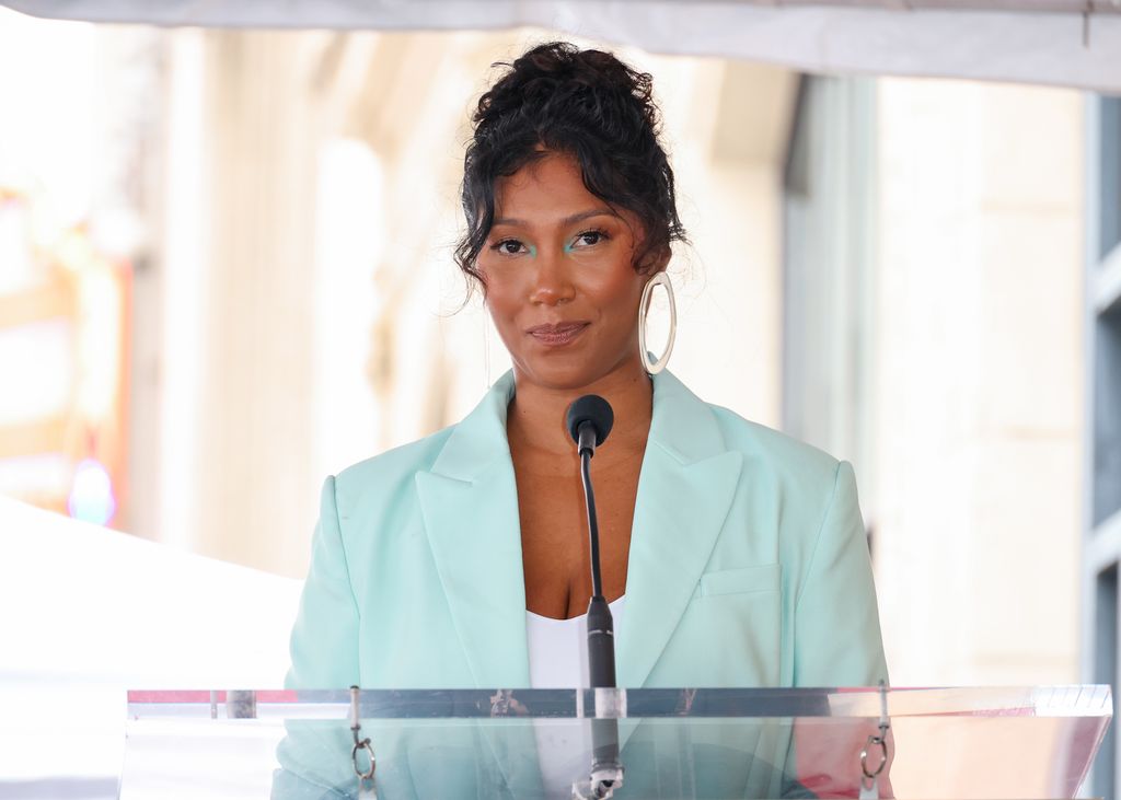 Simone Ledward-Boseman at the ceremony posthumously honoring Chadwick Boseman with a Star on The Hollywood Walk Of Fame on November 20, 2025 in Los Angeles, California. 
