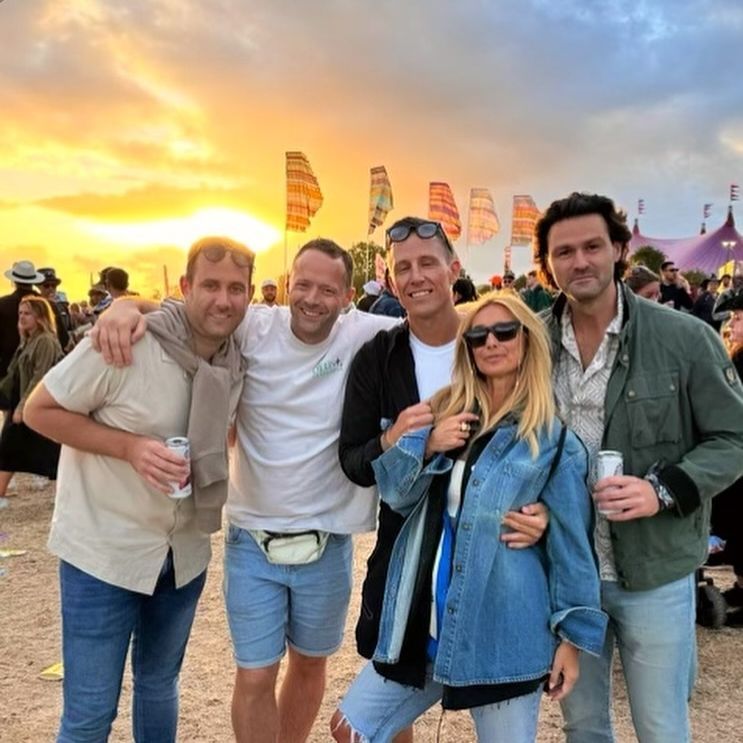 The couple were joined by friends at the iconic festival at the weekend 