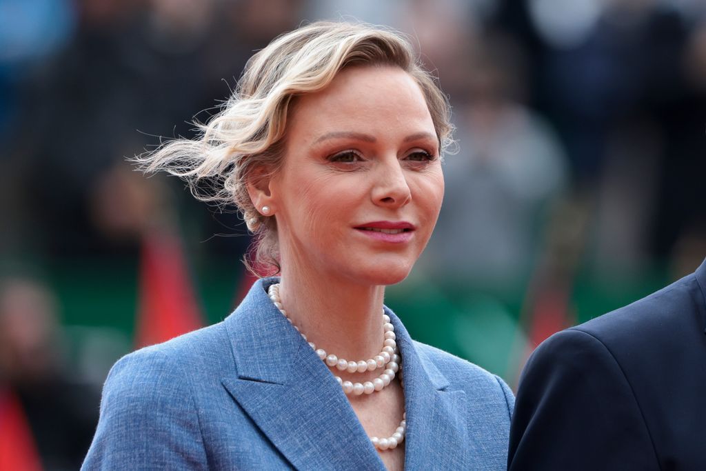 Princess Charlene of Monaco during the trophy ceremony following the Men's Final between Carlos Alcaraz of Spain and Lorenzo Musetti of Italy