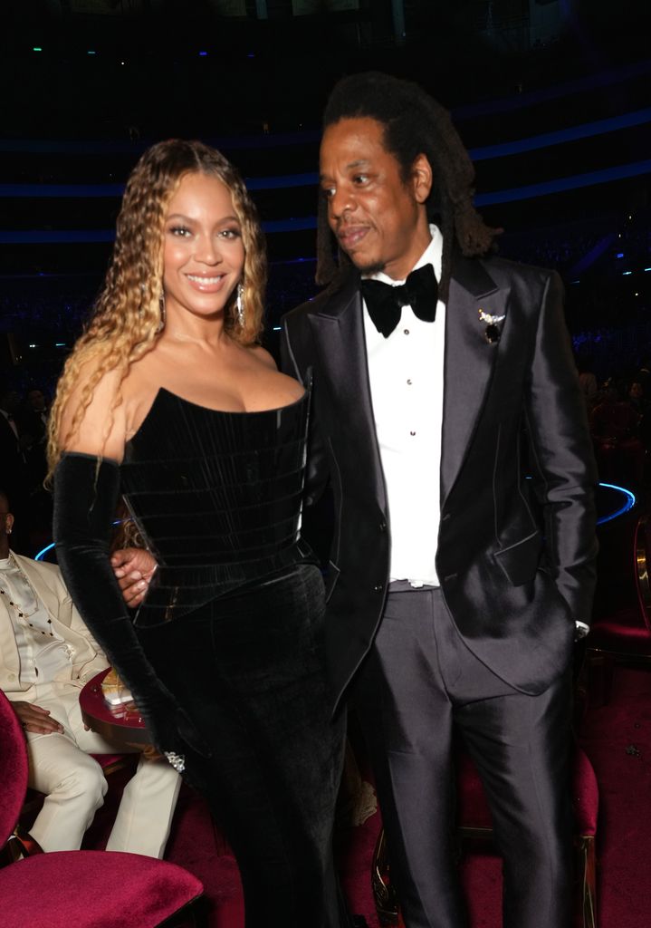 Beyoncé and Jay-Z attend the 65th GRAMMY Awards at Crypto.com Arena on February 05, 2023 in Los Angeles, California.