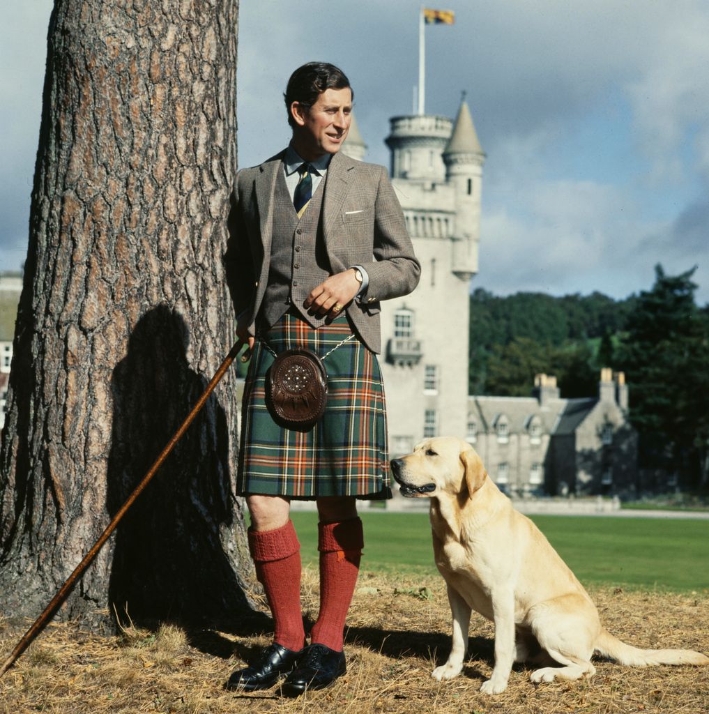 Prince Charles in the grounds of Balmoral Castle on his 30th birthday in 1978