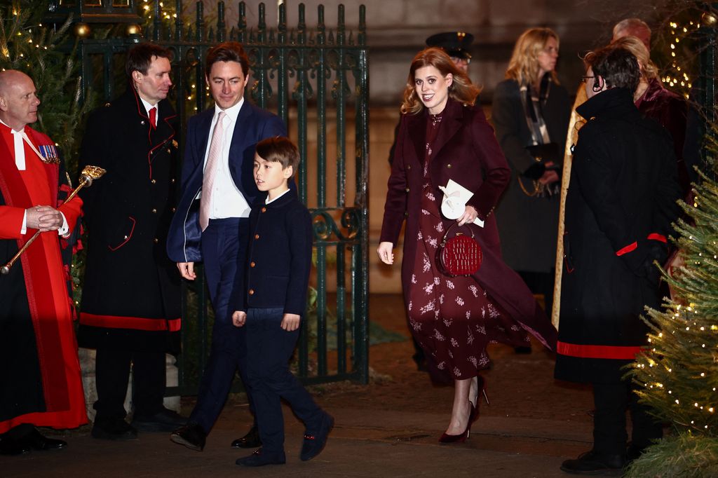 Princess Beatrice of York was joined at the service by her husband Edoardo Mapelli Mozzi and stepson Wolfie