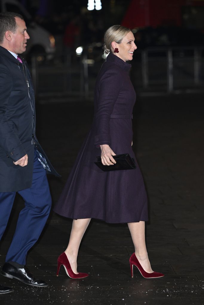 Peter Phillips and Zara Tindall arriving for the Royal Carols - Together At Christmas service at Westminster Abbey in London. 