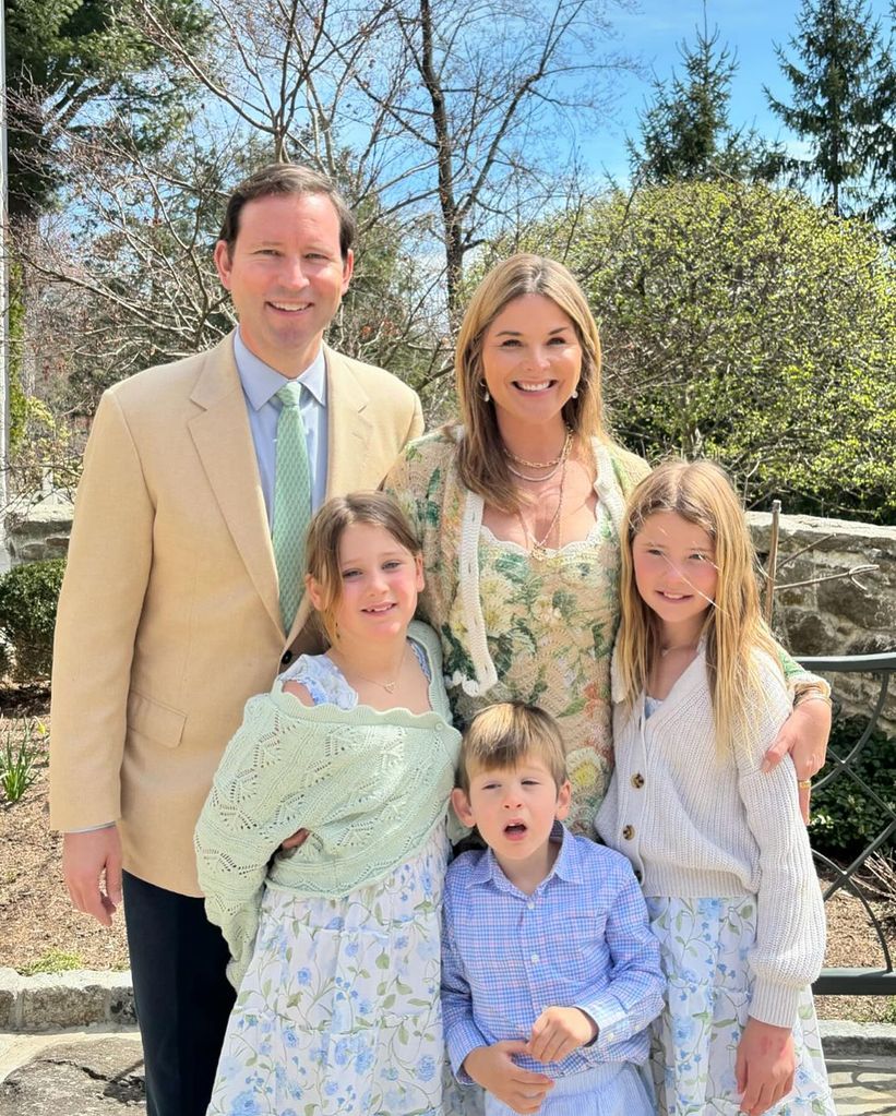 Jenna Bush Hager photographed with Hal Hager, daughters Mila and Poppy, and son Hal