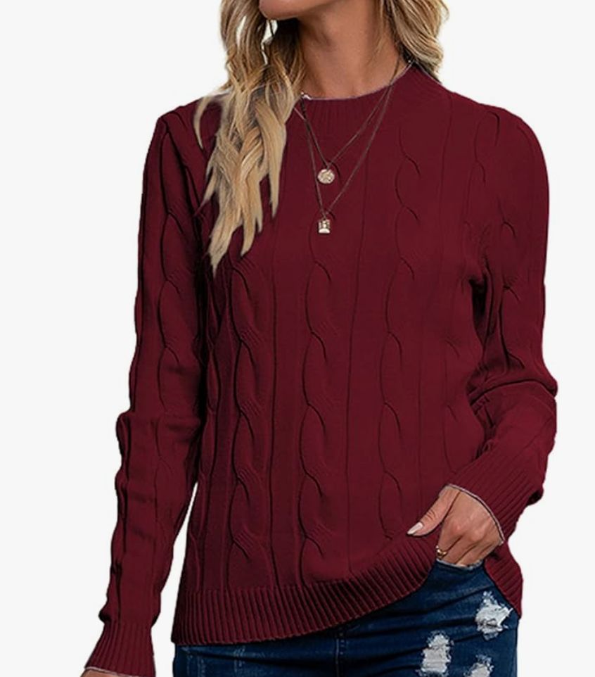 Breampot Burgundy Cable Knit Jumper