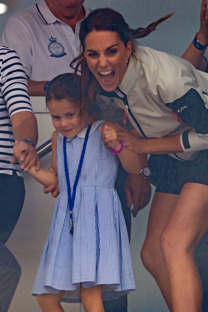  Princess Charlotte of Cambridge and  Catherine, Duchess of Cambridge having fun together
