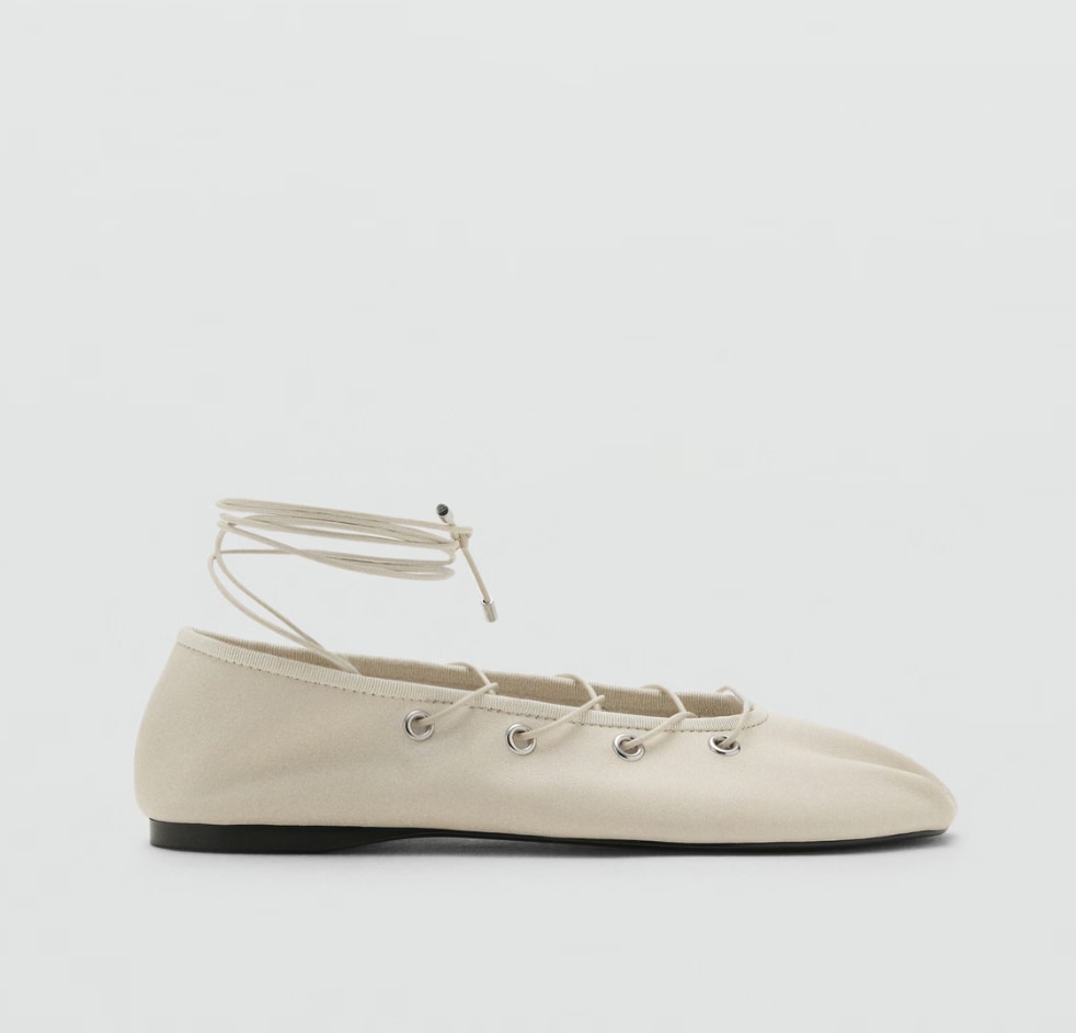 mango white lace pumps