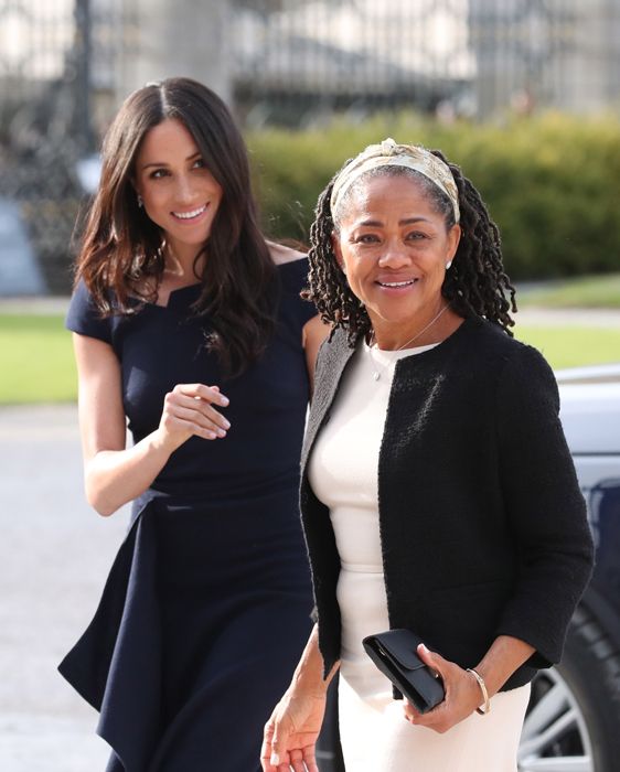 meghan markle smiling with mother doria