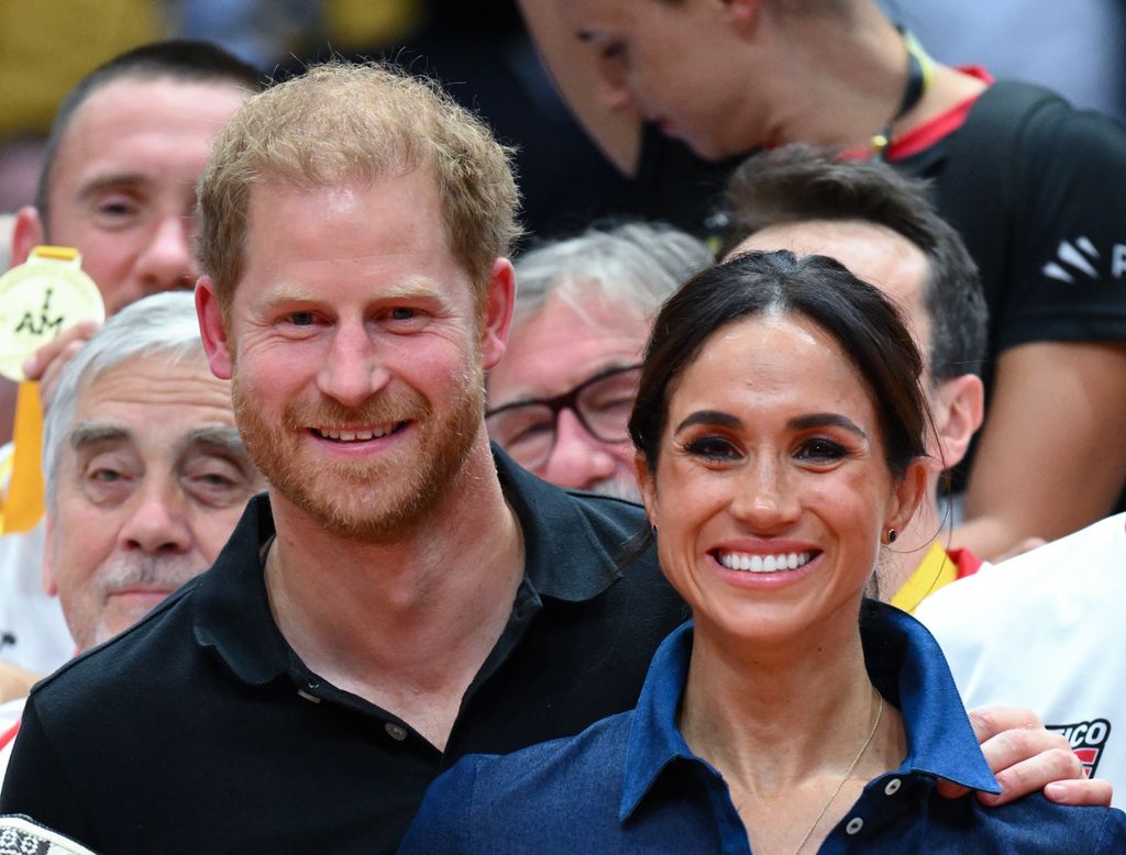 Prince Harry, Duke of Sussex and Meghan, Duchess of Sussex attend the sitting volleyball final during day six of the Invictus Games