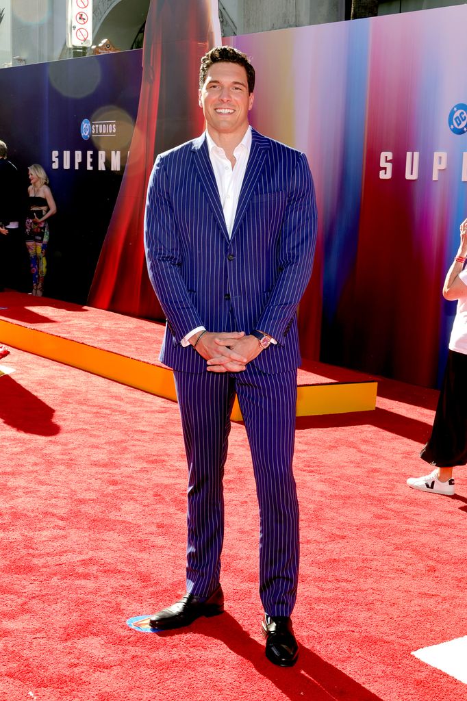 will reeve in blue suit at superman premiere