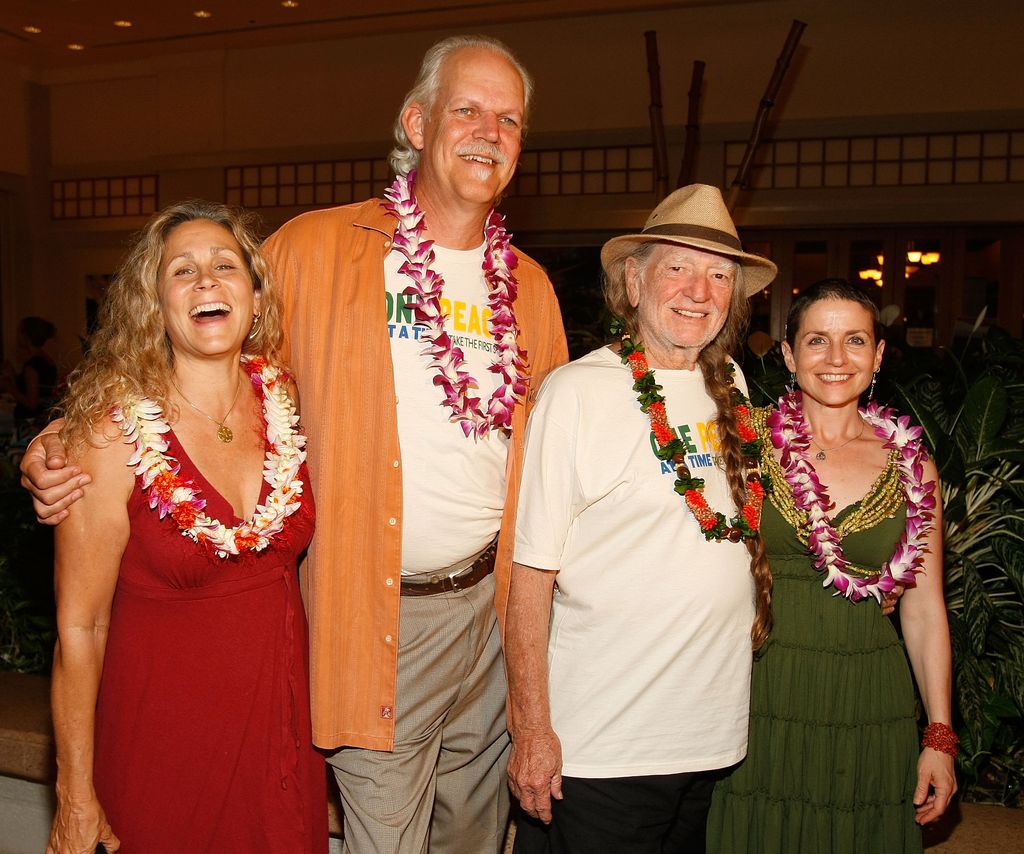 Willie Nelson and Annie D'Angelo with producers Turk and Christy Pipkin 