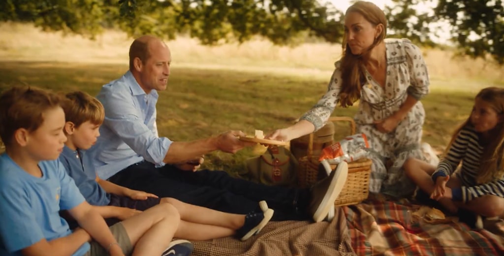 The Prince and Princess of Wales with their three children